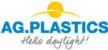 AGplastics logo: lichtkoepels, dakgoten, dakranden - een van de merken die Dakwerken Verschueren uit Oudenaarde installeert
